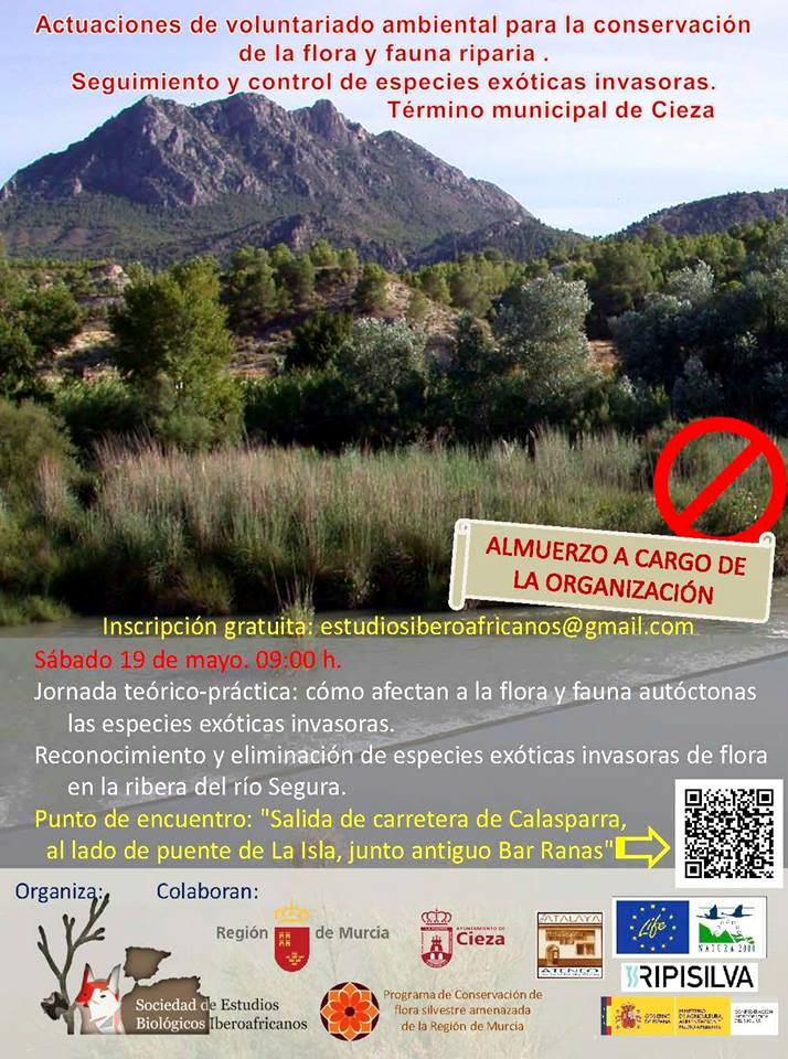 Imagen del Cartel de la actuación de voluntariado para la conservación de la flora y fauna riparia en Cieza.
