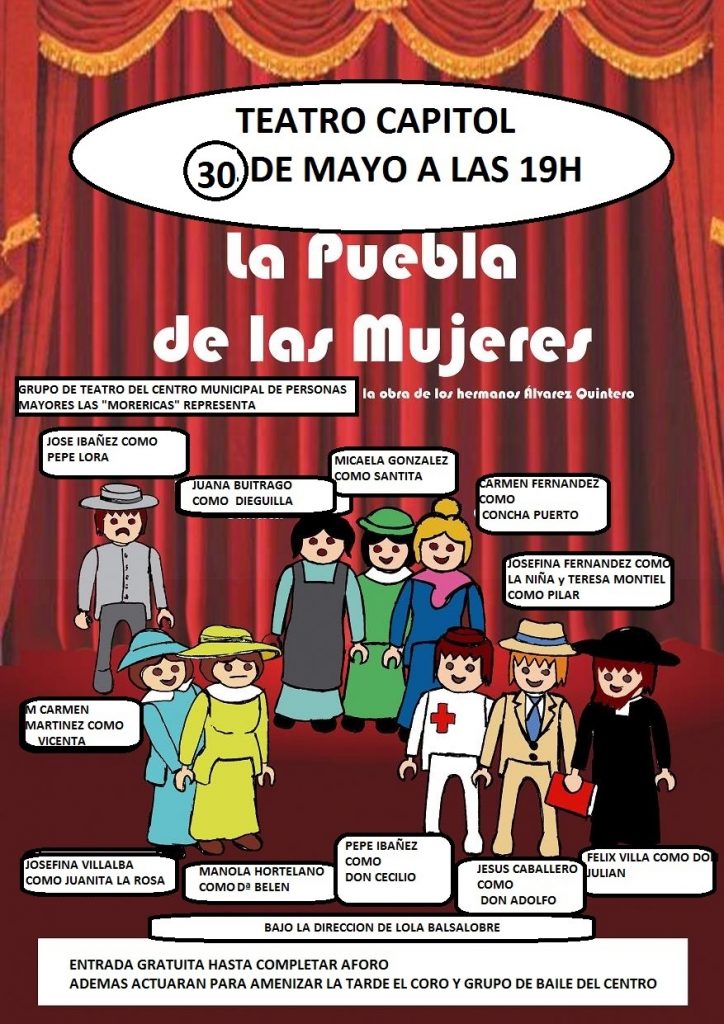 Cartel de la obra de teatro La puebla de las mujeres