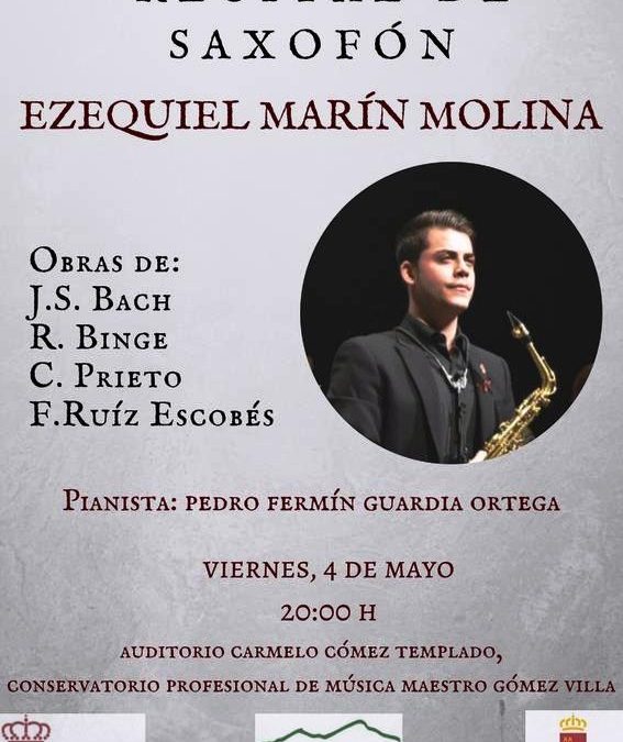 Recital de saxofón por Ezequiel Marín en el Conservatorio Profesional “Maestro Gómez Villa” de Cieza