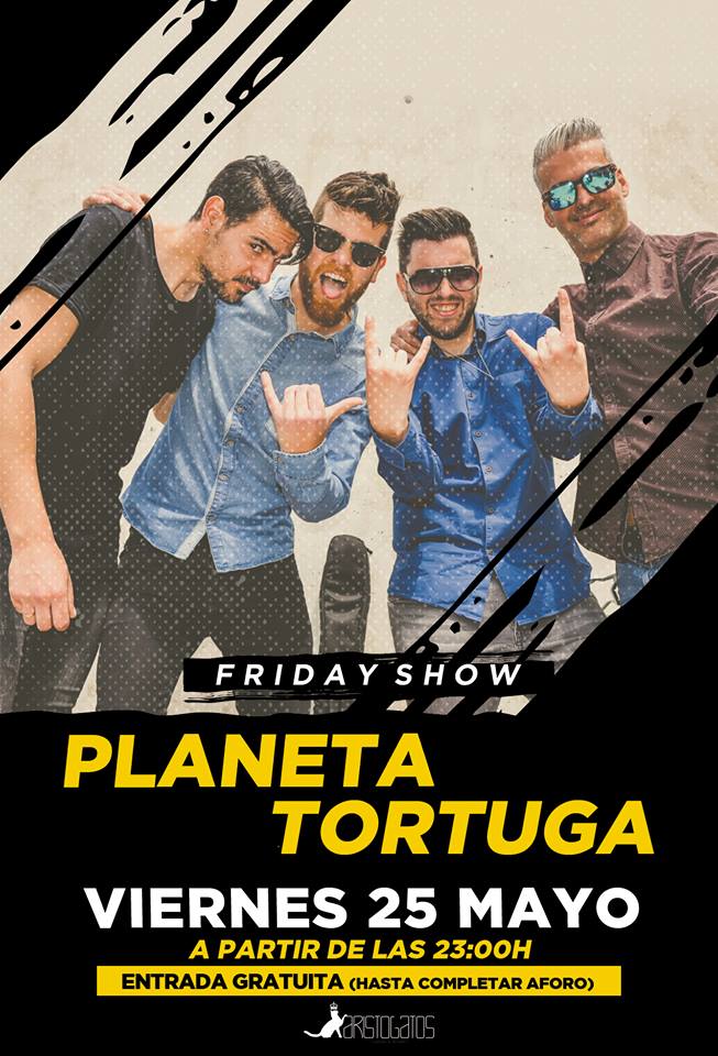 Cartel del Concierto de Planeta Tortuga en Aristogatos Coffee en Cieza.