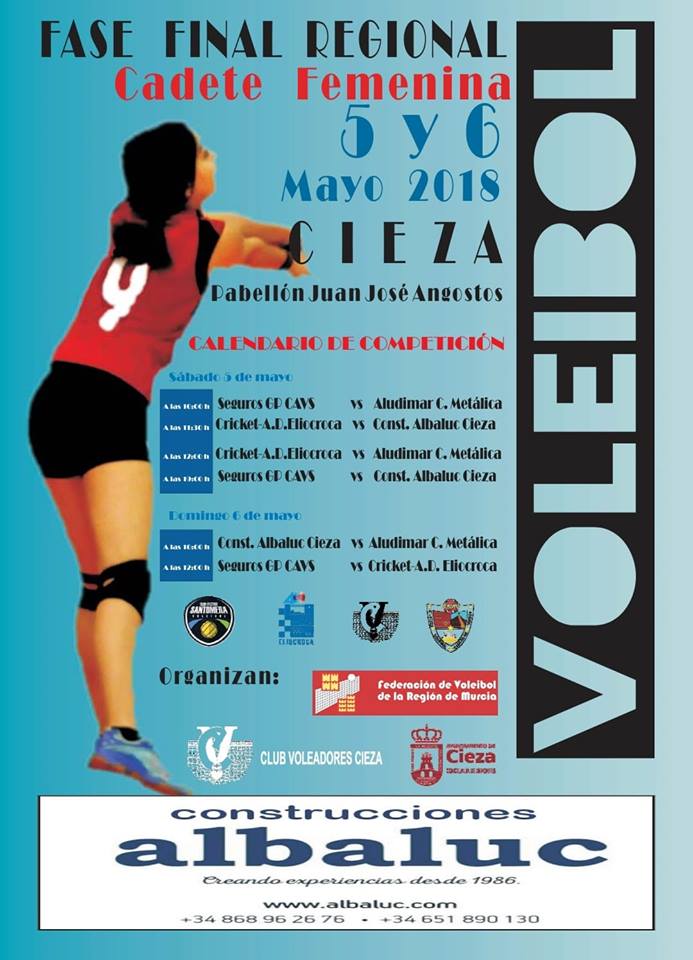 Cartel Fase Final Cadete Regional Femenina en Cieza.