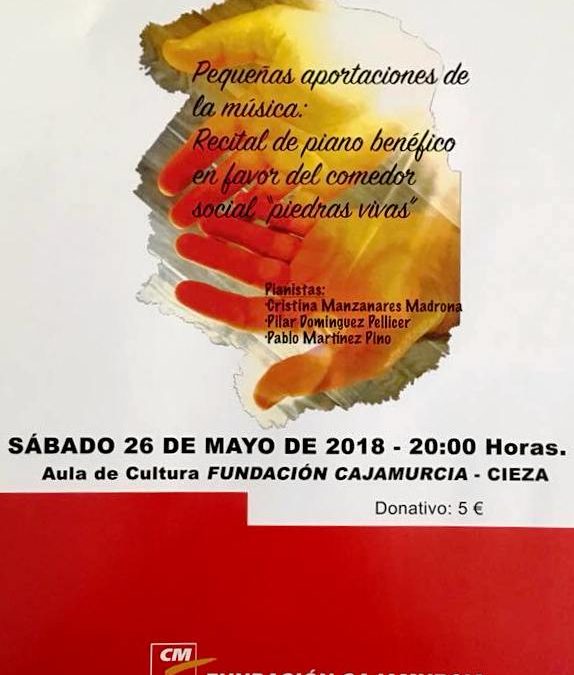 ‘Recital de Piano Benéfico’ a favor del Comedor Social Piedras Vivas de Cieza