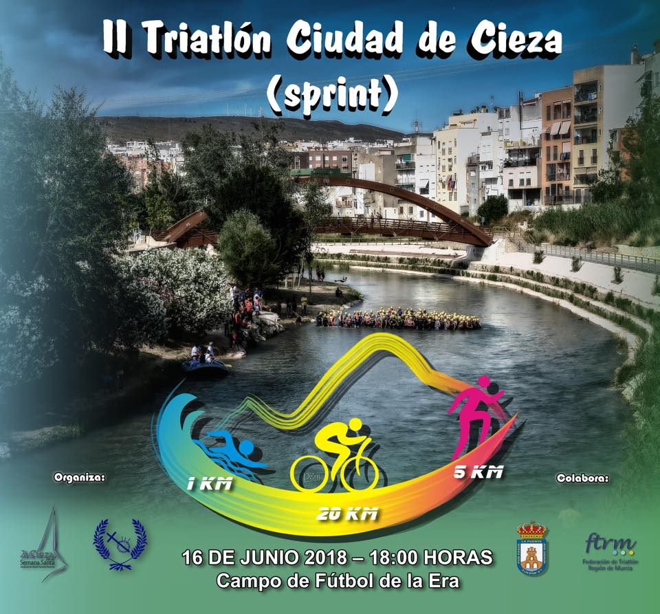 Cartel con la información del II Triatlón Ciudad de Cieza.