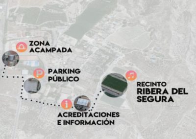 Plano general acampada del festival Ribera del Segura en Cieza.