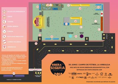Plano orientación del festival Ribera del Segura en Cieza.