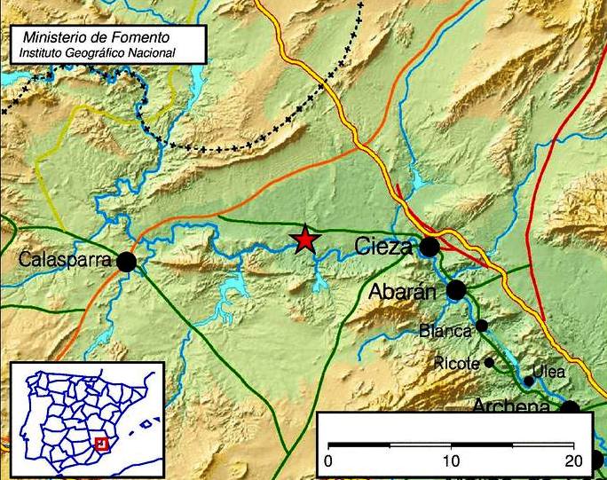 Un pequeño seísmo se hace notar este viernes en Cieza