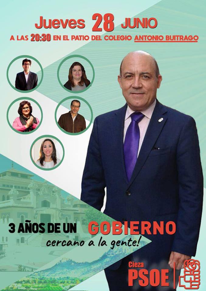 cartel de la celebración aniversario PSOE Cieza.