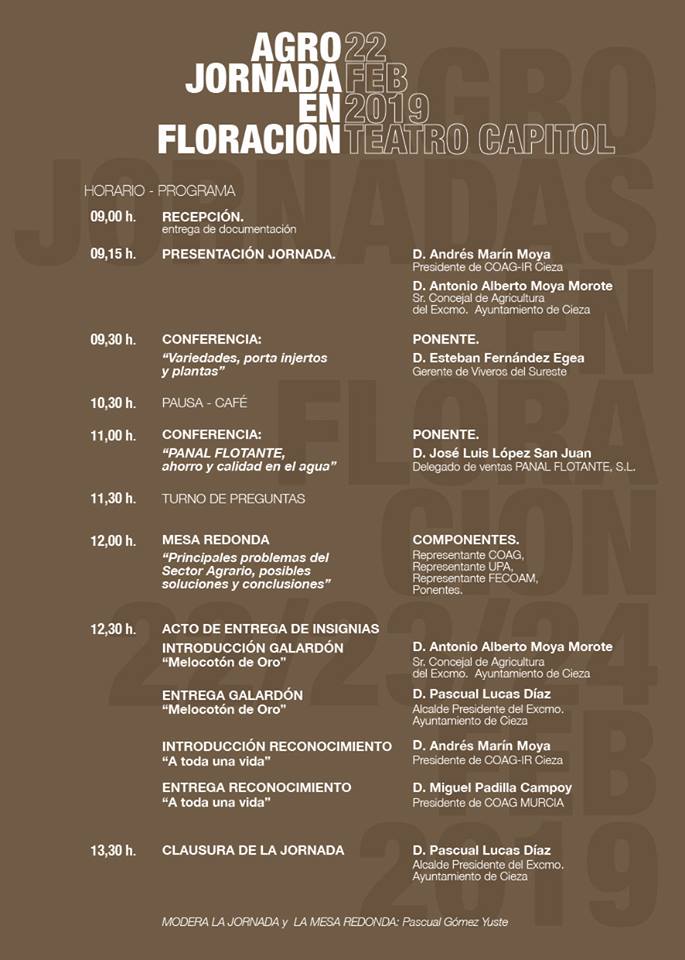 Imagen del Cartel programa jornadas exposición agrícola, Melocotón de Cieza.