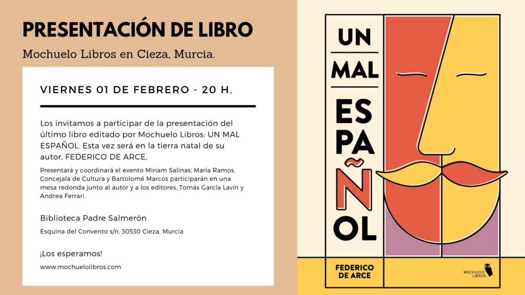 Cartel de presentación del libro en la Biblioteca de Cieza.