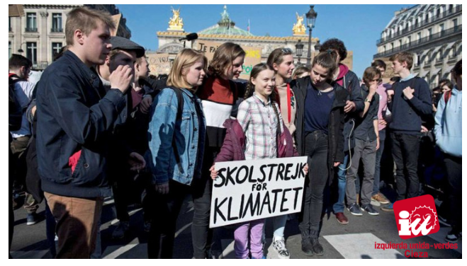 Jóvenes de IU-Verdes apoya las movilizaciones del movimiento Fridays for Future