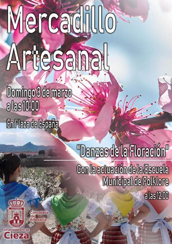 Imagen del cartel mercadillo artesanal por la Floración de Cieza.
