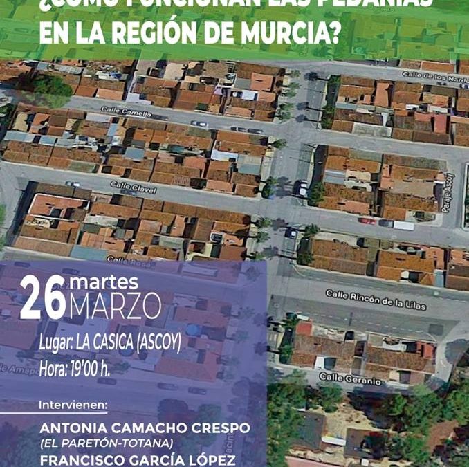 Mesa redonda ‘Cómo funcionan las pedanías en la Región de Murcia’