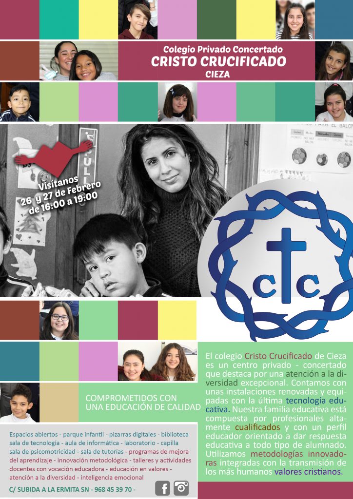 Imagen del Cartel del colegio Cristo Crucificado de Cieza.