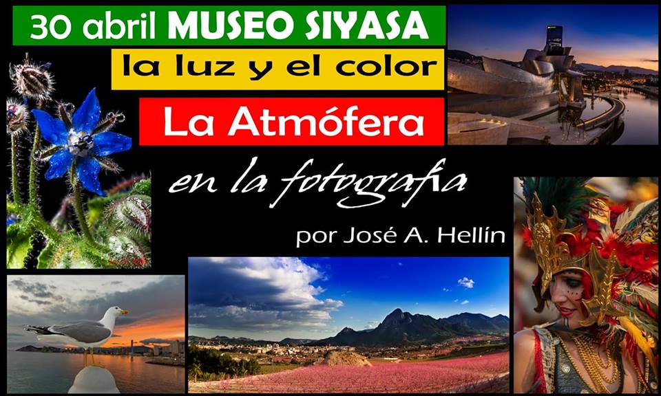 Imagen del cartel de la charla sobre fotografía en el Museo de Siyâsa en cieza.