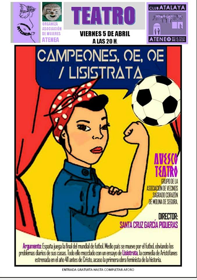 Cartel del teatro en el Club Atalaya de Cieza.