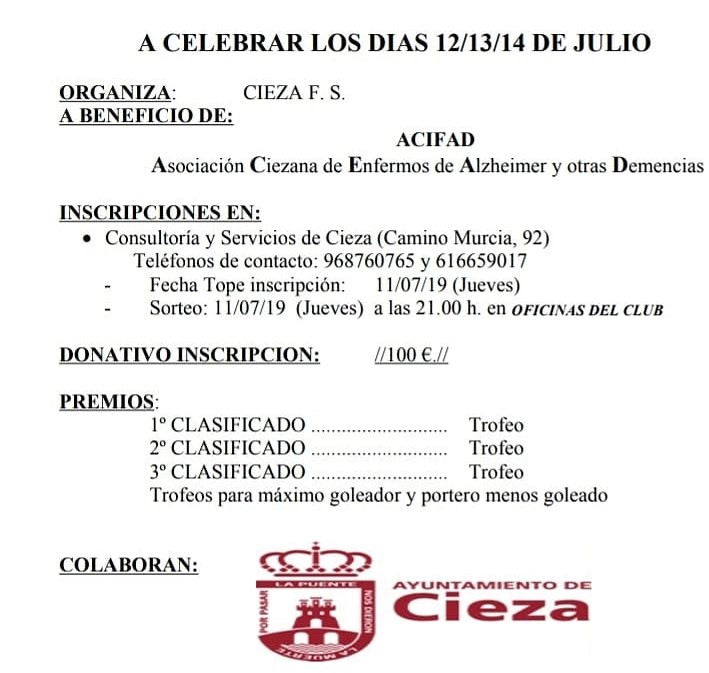 Campeonato de Fútbol Sala a beneficio de ACIFAD