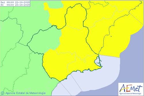 Meteorología advierte de que mañana la lluvia puede llegar a los 20 litros en una hora y a los 60 litros en 12 horas