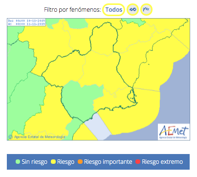 Meteorología avisa de viento de hasta 70 km/h mañana en el Altiplano, Noroeste, Vega del Segura y temporal en la costa del Campo de Cartagena y Mazarrón