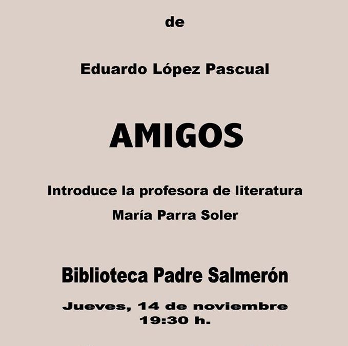 Presentación de un nuevo poemario de Eduardo López Pascual