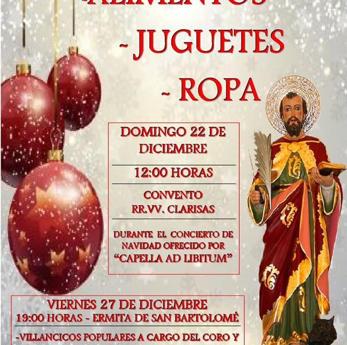 Gran recogida de alimentos, ropa y juguetes por la Hermandad de San Bartolomé