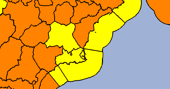 Cieza en nivel amarillo de alerta este lunes