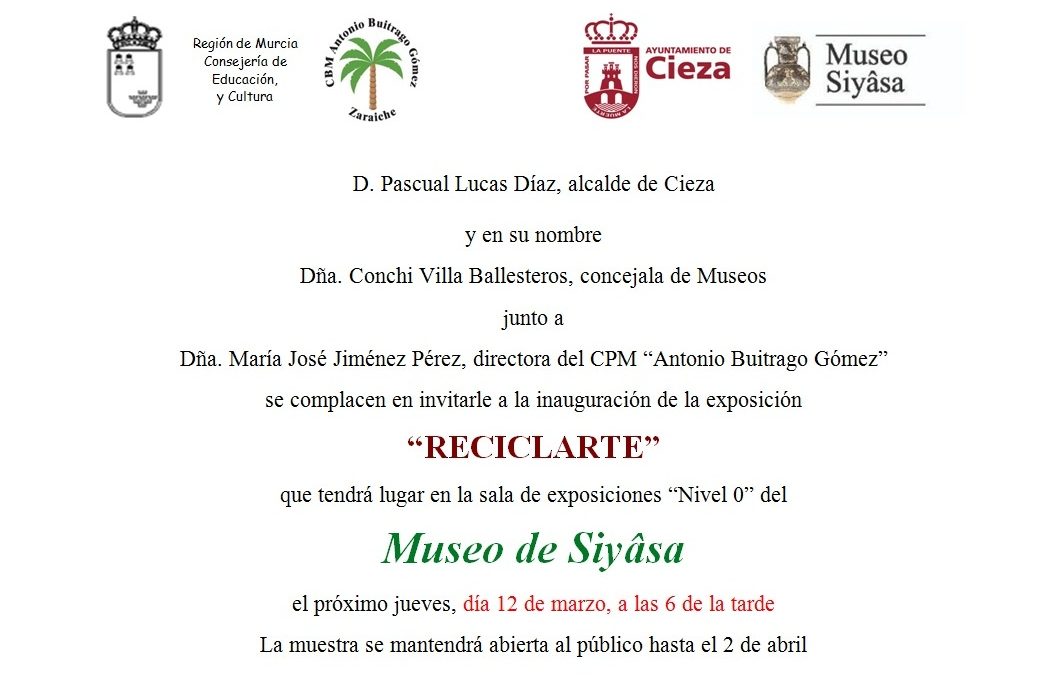 ‘Reciclarte’ próxima exposición en el Museo de Siyâsa