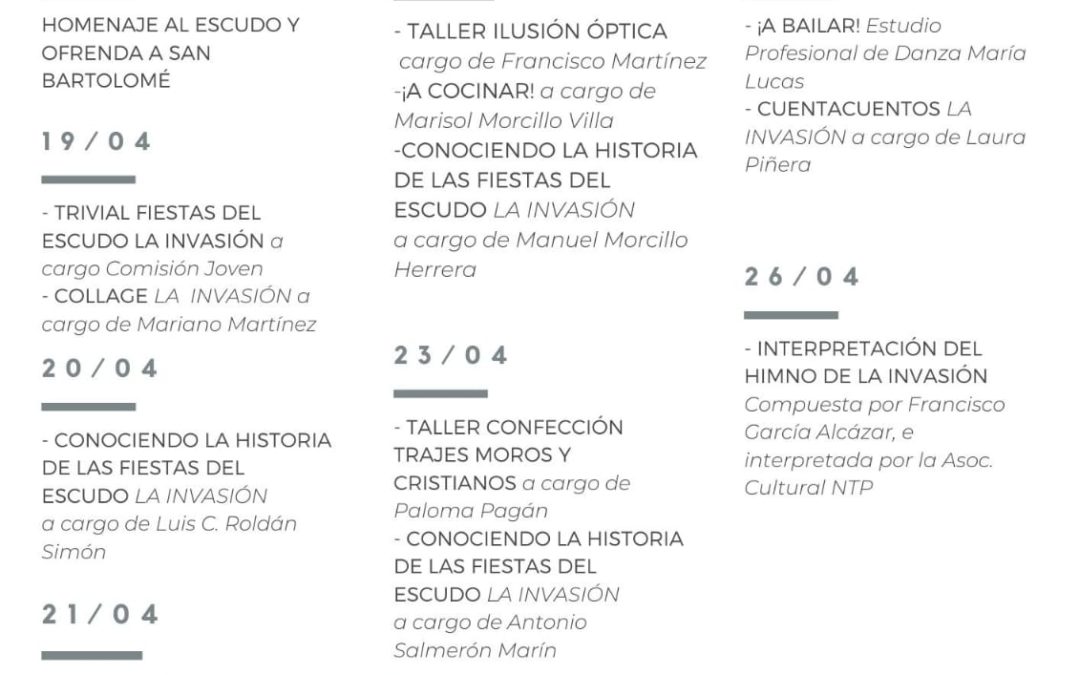 La Comisión de Fiestas del Escudo «La Invasión» organiza una semana de actividades en redes sociales