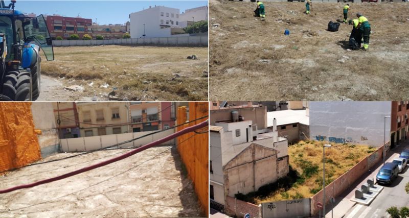 Limpieza de los solares privados en Cieza