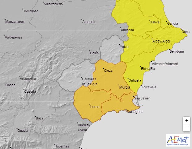 Avisos por tormentas y lluvias para el sábado