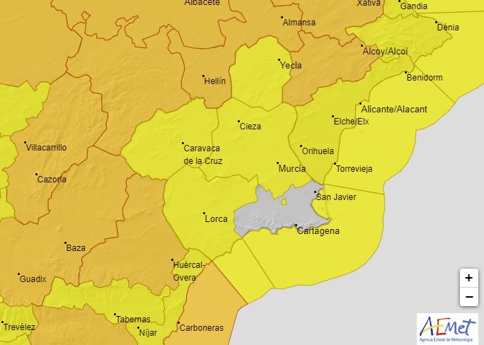 Este viernes Cieza estará en alerta por fuertes vientos