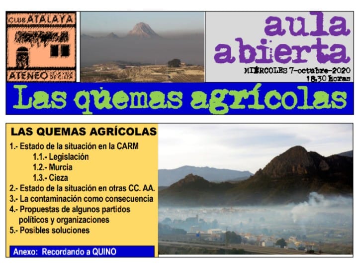 Charla nueva ‘Aula Abierta’ – Las quemas agrícolas