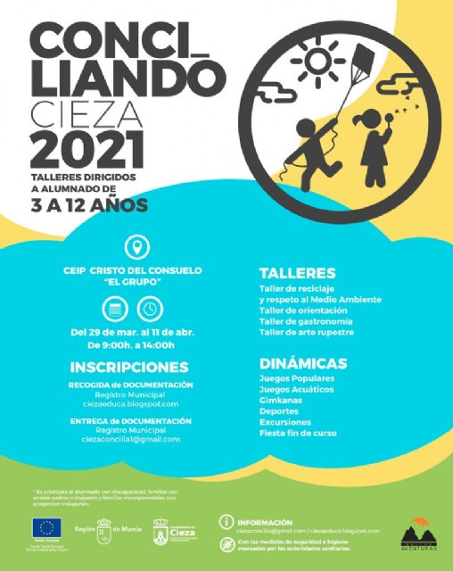 La Concejalía de Educación oferta los talleres de Semana Santa «Conciliando Cieza 2021»