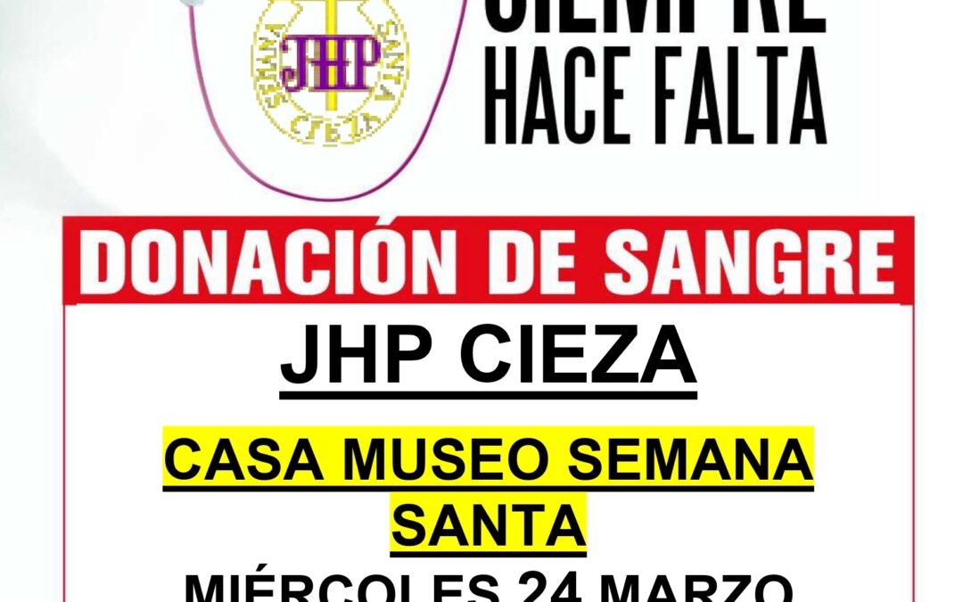 Maratón Nazareno de hemodonación este miércoles en Cieza