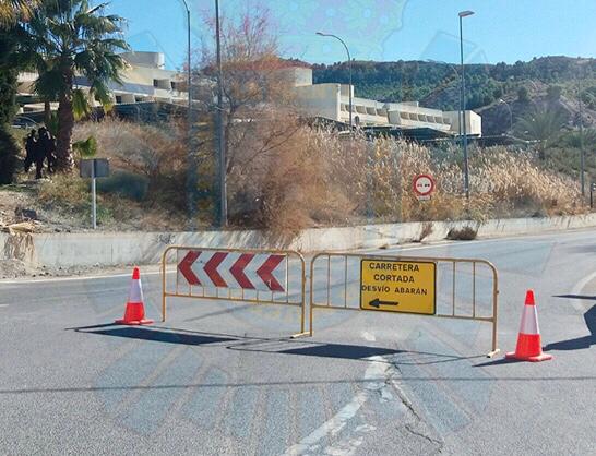 Cortada al tráfico la carretera de Cieza a Abarán por obras