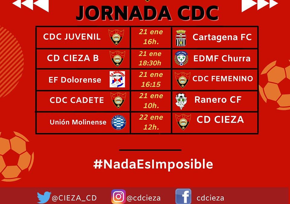 Partidos de este finde de semana por los equipos del CD Cieza