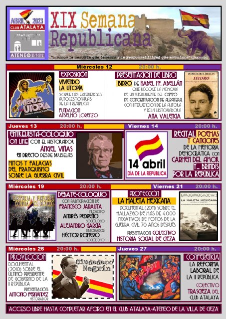 Se celebra en Cieza la XIX Semana Republicana en el Club Atalaya