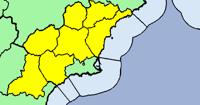 Viernes con aviso amarillo ante posibles precipitaciones y tormentas fuertes