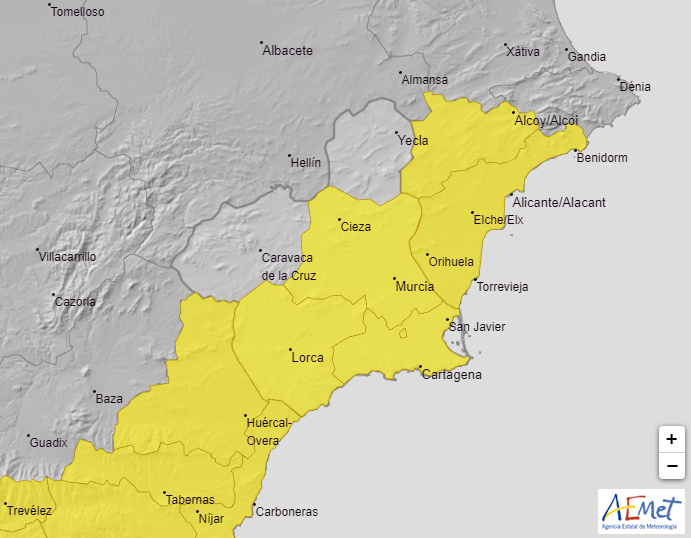 AEMET avisa ante posibles tormentas fuertes este viernes