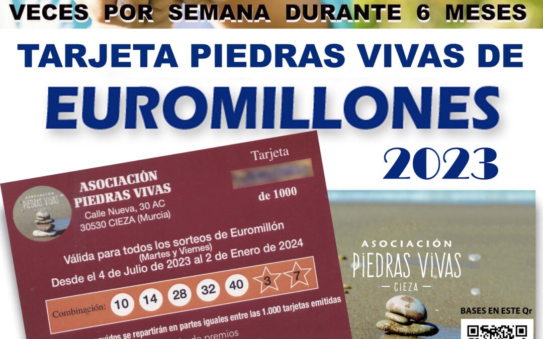 Tarjetas solidarias del Euromillón para colaborar con Piedras Vivas
