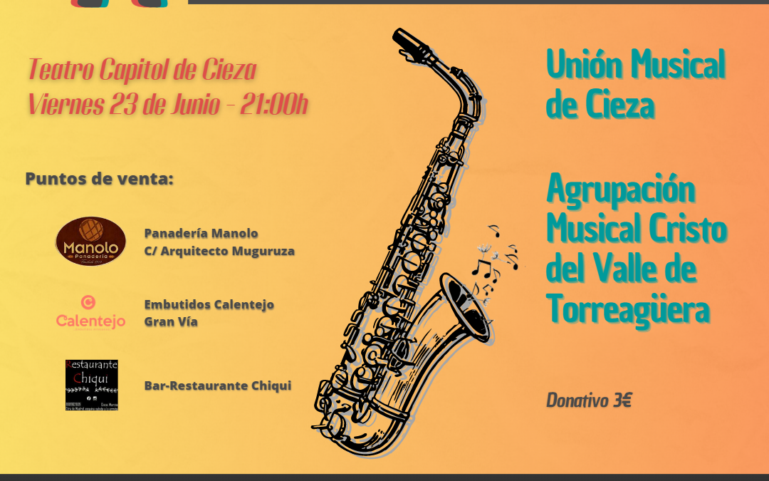 La Unión Musical de Cieza organiza el concierto ‘A dos bandas’