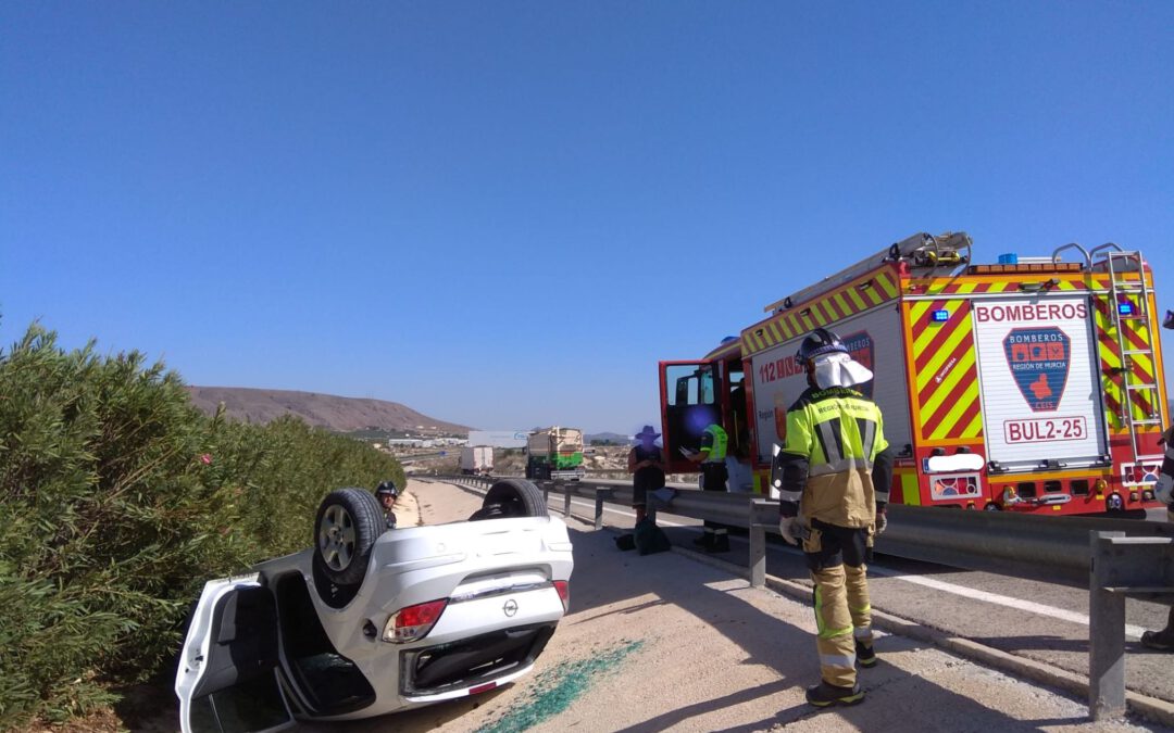 Una herida en accidente de tráfico en la A-30 a su paso por Cieza