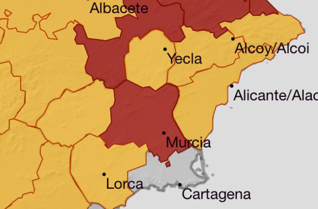 Aviso rojo por temperaturas máximas extremas durante el jueves