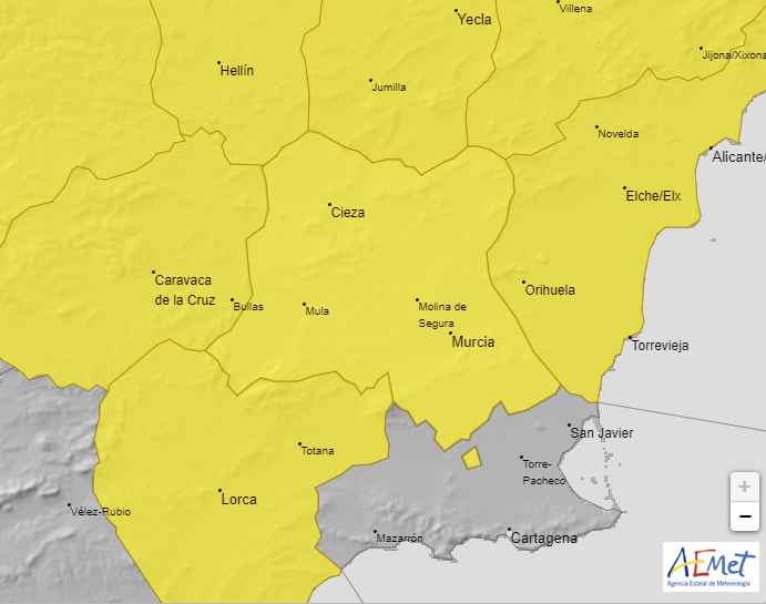 Nuevo aviso amarillo por altas temperaturas durante el jueves