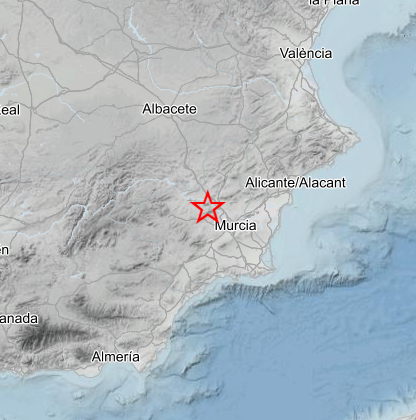Un terremoto de magnitud 2.2 en Ricote no produce daños