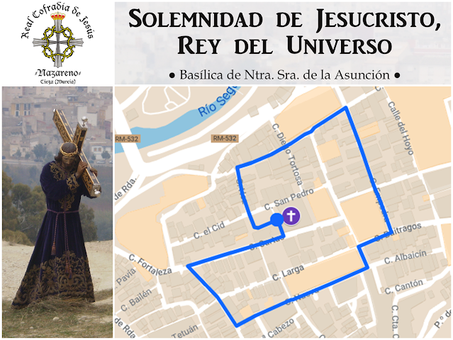 Recorrido de la Procesión de Rogativa de este próximo domingo