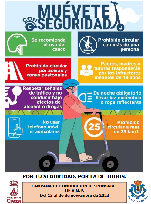 Campaña informativa sobre el uso del patinete eléctrico en Cieza