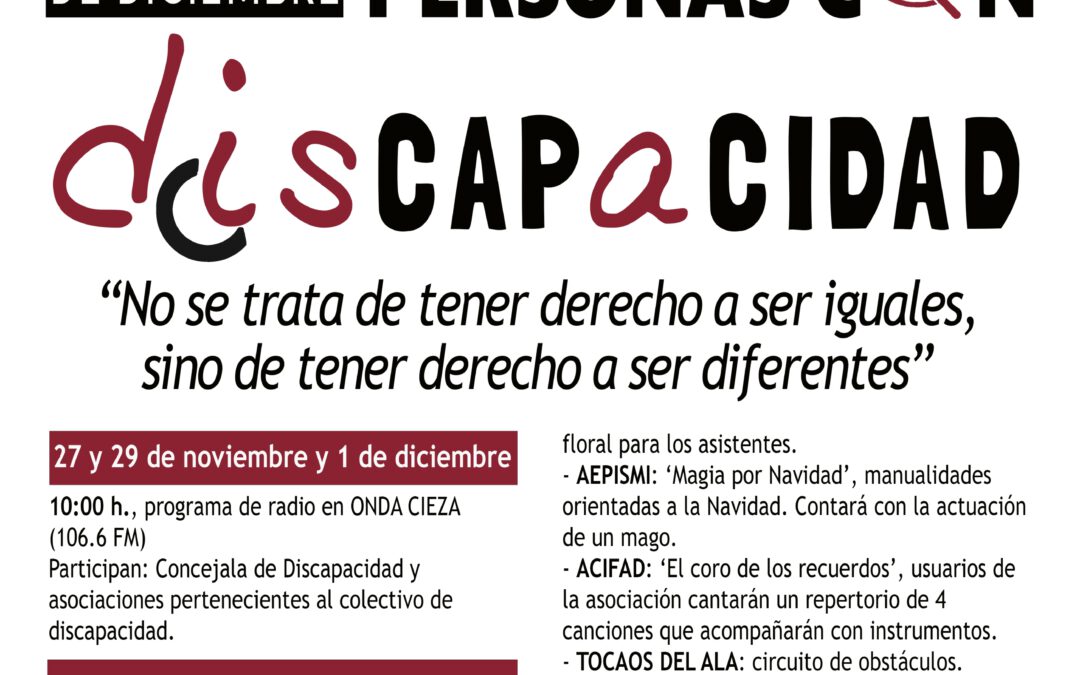 Actividades por el Día Internacional de las Personas con Discapacidad