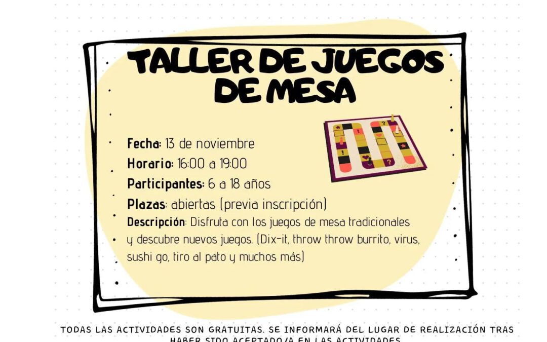 Juventud arranca el mes con un taller de juegos de mesa