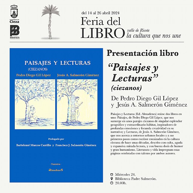 La Feria del Libro del Valle de Ricote presenta el libro “Paisajes y lecturas (ciezanos)”