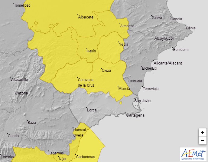 AEMET avisa de fuertes tormentas para la tarde del sábado